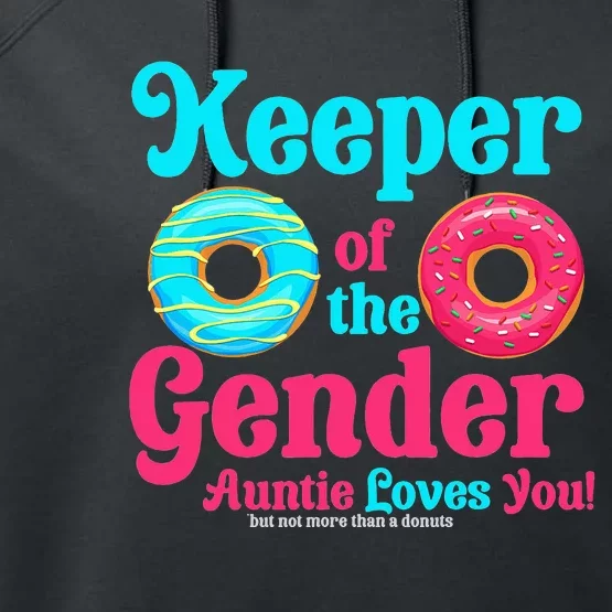 Keeper of the Gender Auntie donuts Gender Reveal Party Performance Fleece Hoodie