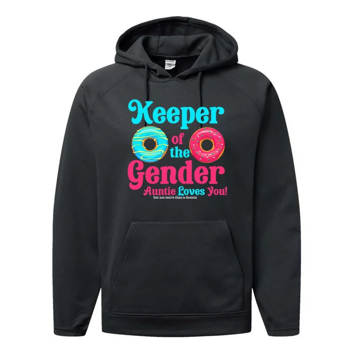 Keeper of the Gender Auntie donuts Gender Reveal Party Performance Fleece Hoodie