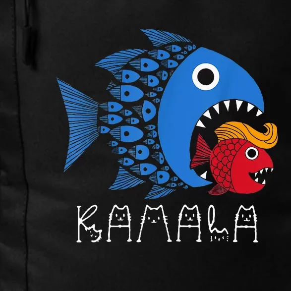 Kamala Over Trump Blue Wave Big Fish Eats Small Fish Daily Commute Backpack