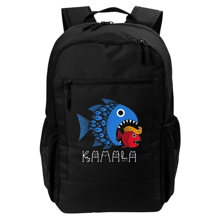 Kamala Over Trump Blue Wave Big Fish Eats Small Fish Daily Commute Backpack