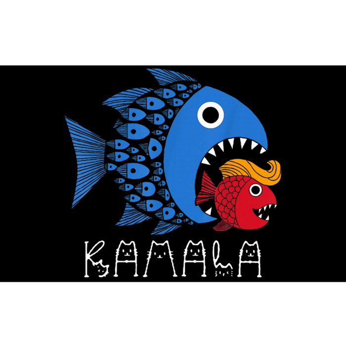 Kamala Over Trump Blue Wave Big Fish Eats Small Fish Bumper Sticker