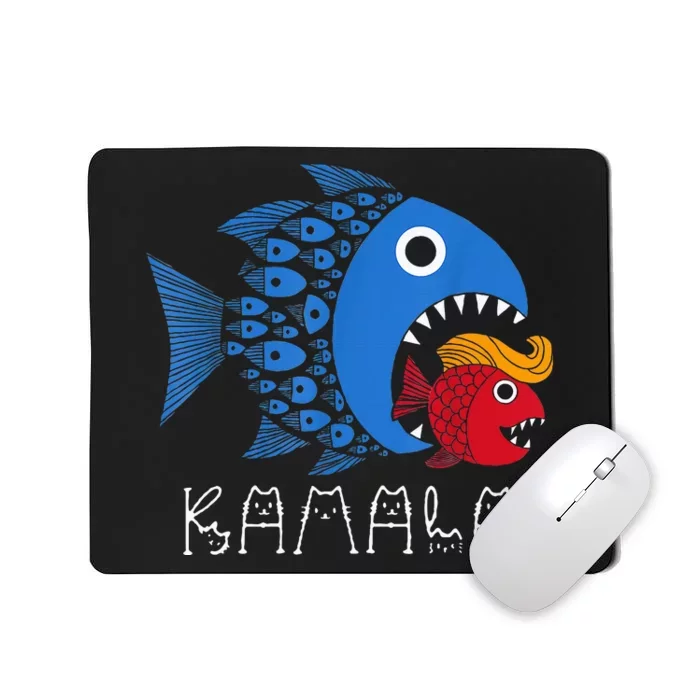 Kamala Over Trump Blue Wave Big Fish Eats Small Fish Mousepad