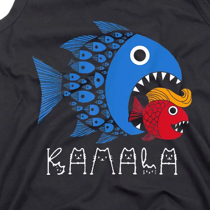 Kamala Over Trump Blue Wave Big Fish Eats Small Fish Tank Top