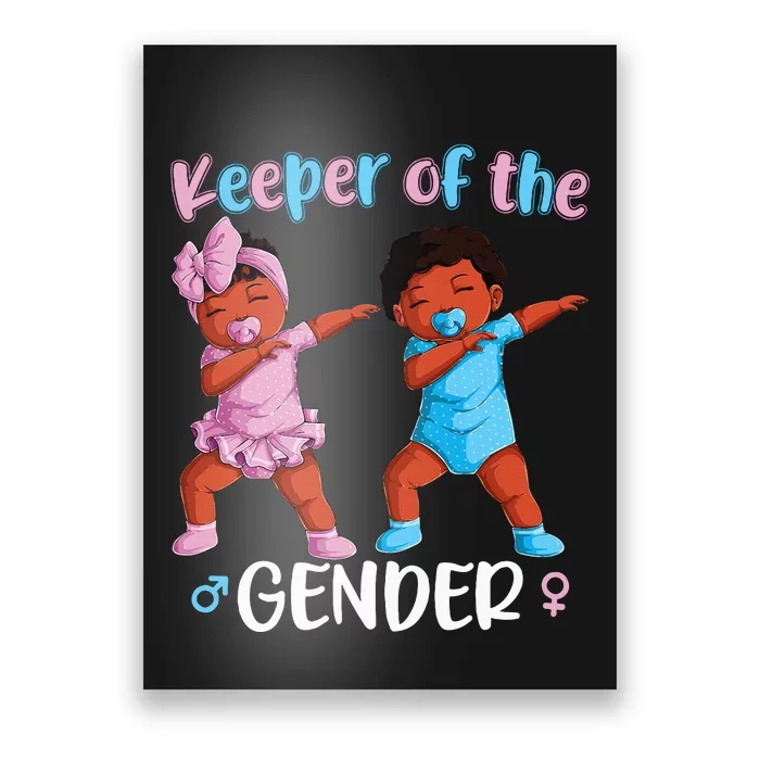 Keeper Of The Gender Reveal Black Baby Announcement Poster