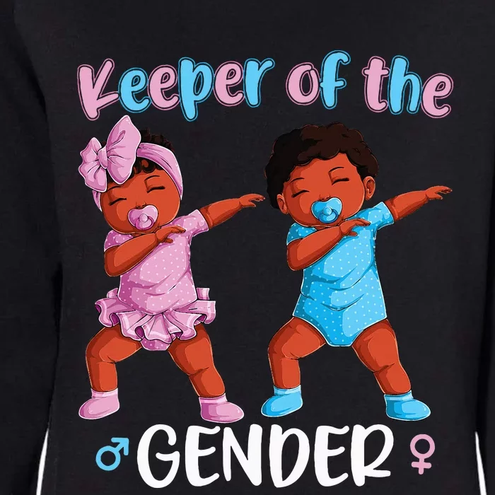 Keeper Of The Gender Reveal Black Baby Announcement Womens California Wash Sweatshirt