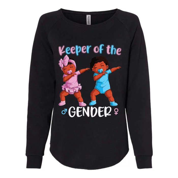 Keeper Of The Gender Reveal Black Baby Announcement Womens California Wash Sweatshirt