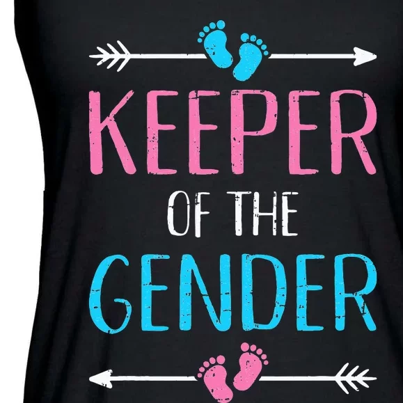 Keeper of the gender reveal baby announcement party supplies Ladies Essential Flowy Tank