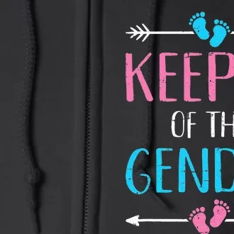 Keeper of the gender reveal baby announcement party supplies Full Zip Hoodie