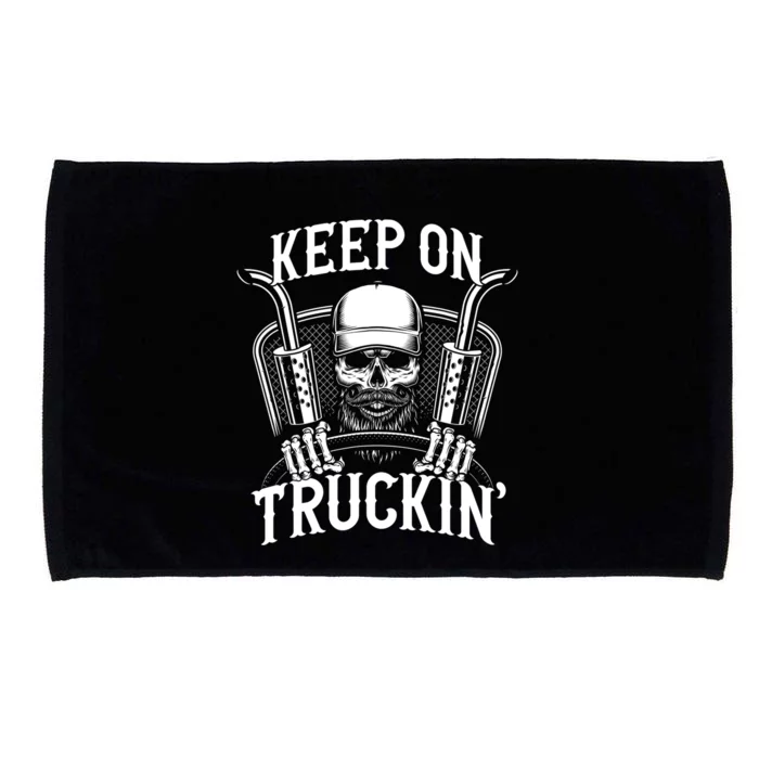 Keep On Truckin' Truck Driver Gift Microfiber Hand Towel