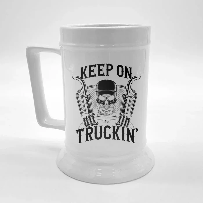 Keep On Truckin' Truck Driver Gift Front & Back Beer Stein