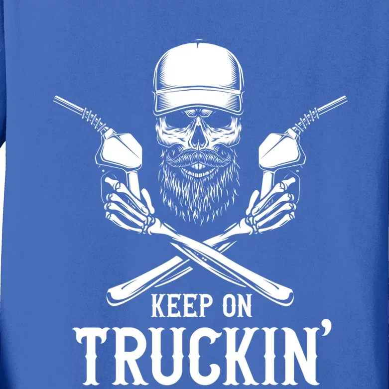 Keep On Truckin' Truck Driver Gift Kids Long Sleeve Shirt