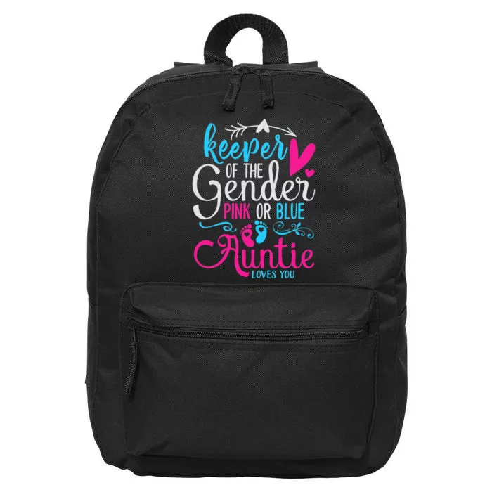 Keeper Of The Gender Auntie Loves You Aunt Baby Announcement 16 in Basic Backpack