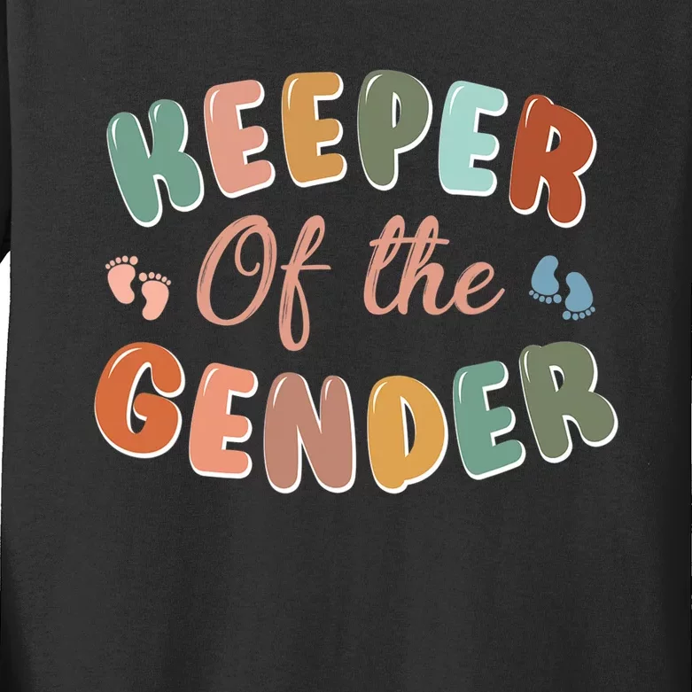 Keeper of the Gender Cute Baby Gender Reveal Party Gift Kids Long Sleeve Shirt