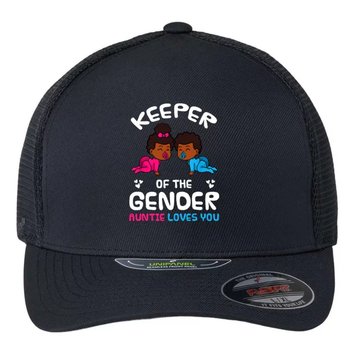 Keeper Of The Gender Auntie Loves You African American Baby Flexfit Unipanel Trucker Cap