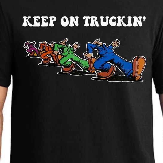 Keep On Truckin Distressed Arts Cars Truck Drivers Pajama Set