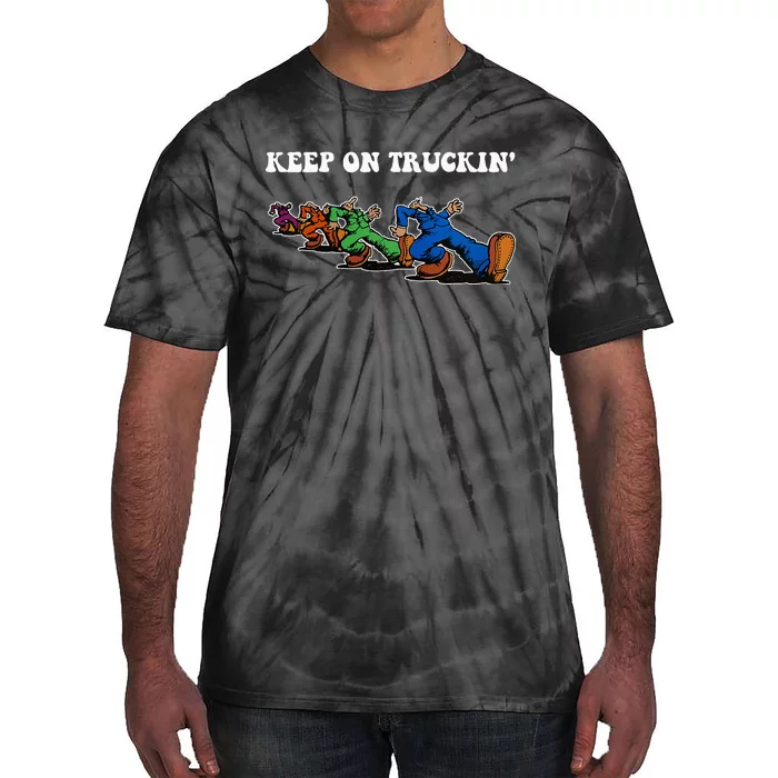 Keep On Truckin Distressed Arts Cars Truck Drivers Tie-Dye T-Shirt