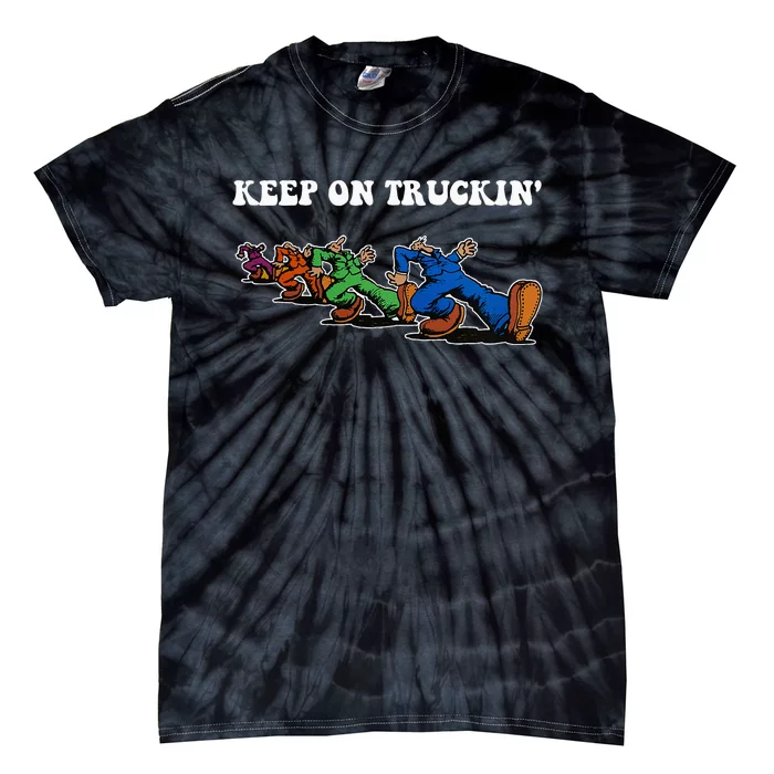 Keep On Truckin Distressed Arts Cars Truck Drivers Tie-Dye T-Shirt