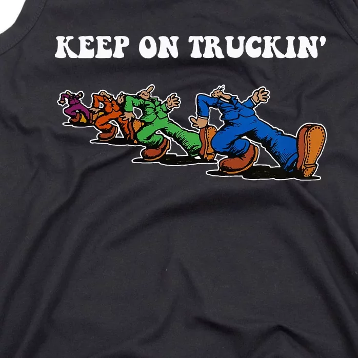 Keep On Truckin Distressed Arts Cars Truck Drivers Tank Top