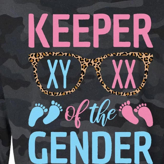 Keeper Of The Gender Baby Shower Gender Reveal Party Outfit Cropped Pullover Crew