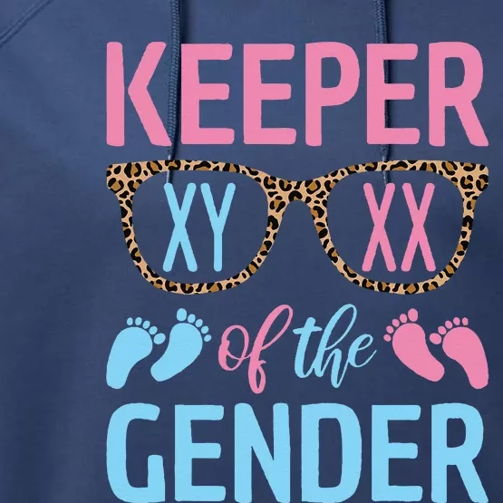 Keeper Of The Gender Baby Shower Gender Reveal Party Outfit Performance Fleece Hoodie