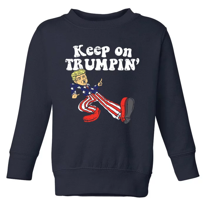 Keep On Trumpin Funny Usa Flag Support Reelect Trump 2020 Toddler Sweatshirt