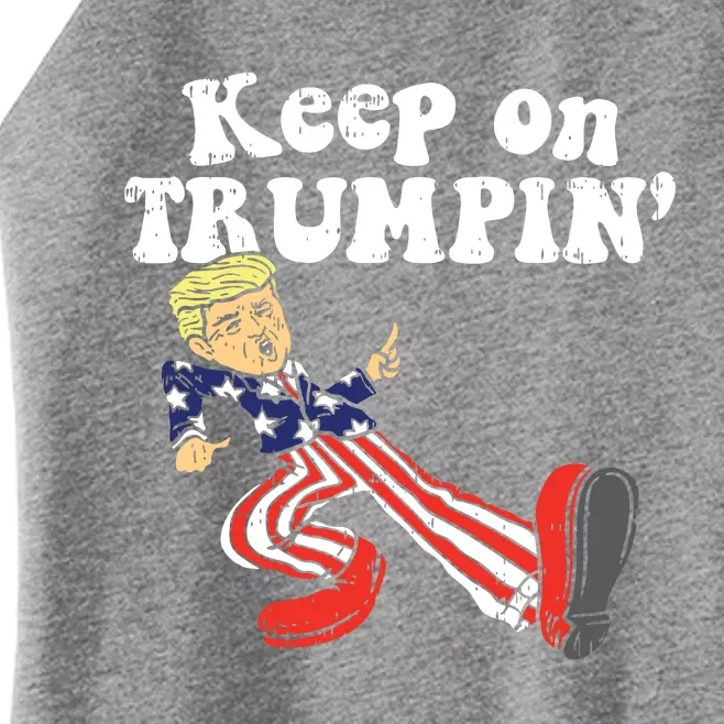 Keep On Trumpin Funny Usa Flag Support Reelect Trump 2020 Women’s Perfect Tri Rocker Tank