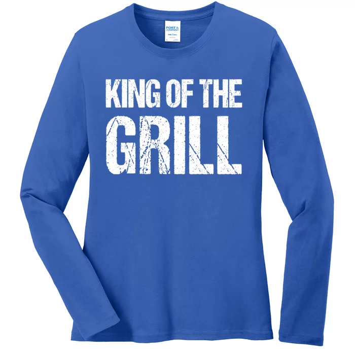 King Of The Grill Bbq Grill Barbecue Gift Ladies Long Sleeve Shirt