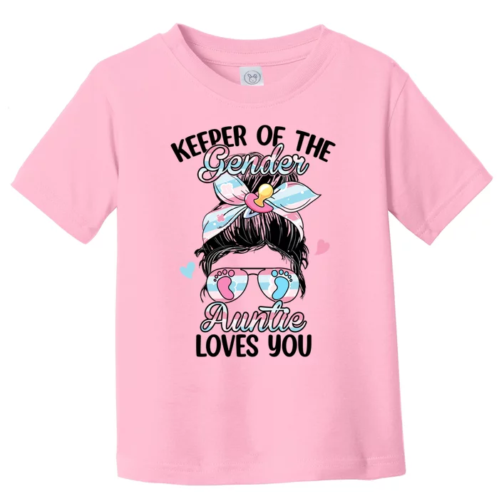 Keeper Of The Gender Auntie Loves You Funny Gender Reveal Gift Toddler T-Shirt