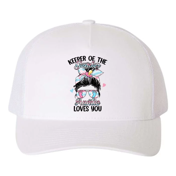 Keeper Of The Gender Auntie Loves You Funny Gender Reveal Gift Yupoong Adult 5-Panel Trucker Hat