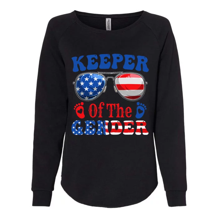 Keeper Of The Gender 4th Of July Baby Gender Reveal Womens California Wash Sweatshirt