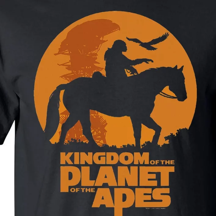 Kingdom Of The Planet Of The Apes Logo And Noa With Eagle Tall T-Shirt