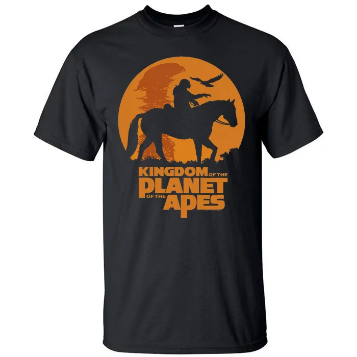 Kingdom Of The Planet Of The Apes Logo And Noa With Eagle Tall T-Shirt