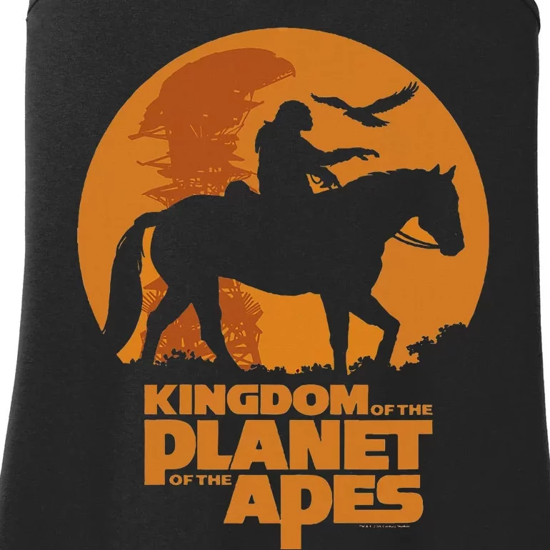 Kingdom Of The Planet Of The Apes Logo And Noa With Eagle Ladies Essential Tank