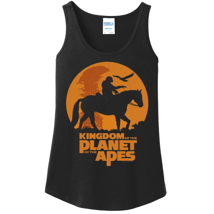 Kingdom Of The Planet Of The Apes Logo And Noa With Eagle Ladies Essential Tank