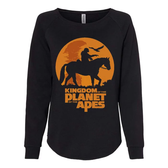 Kingdom Of The Planet Of The Apes Logo And Noa With Eagle Womens California Wash Sweatshirt