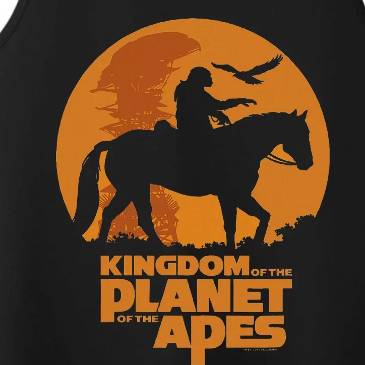 Kingdom Of The Planet Of The Apes Logo And Noa With Eagle Performance Tank