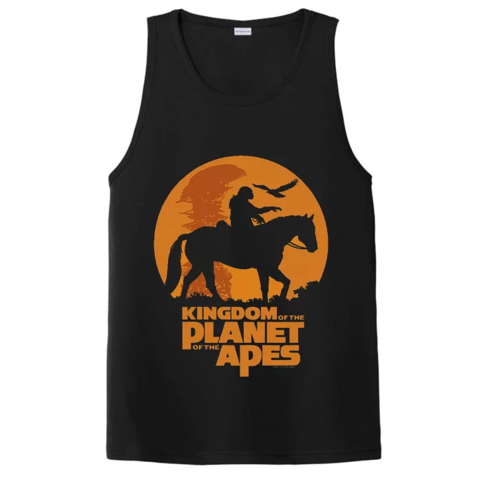 Kingdom Of The Planet Of The Apes Logo And Noa With Eagle Performance Tank