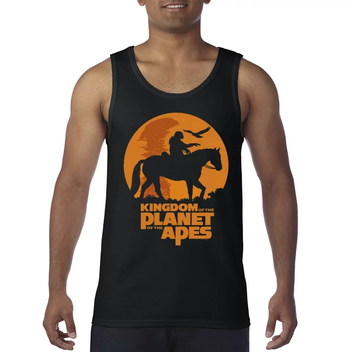 Kingdom Of The Planet Of The Apes Logo And Noa With Eagle Tank Top