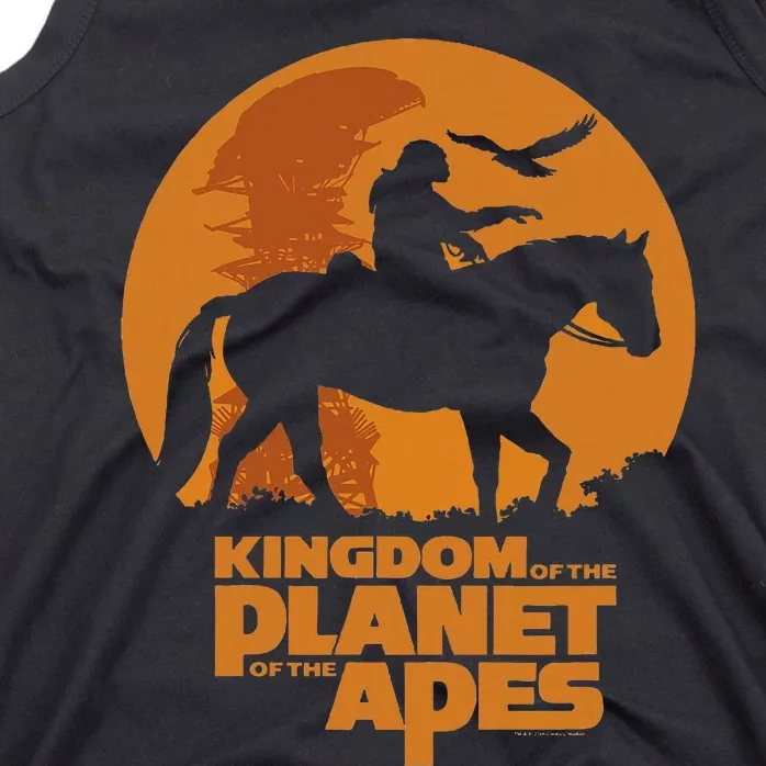 Kingdom Of The Planet Of The Apes Logo And Noa With Eagle Tank Top