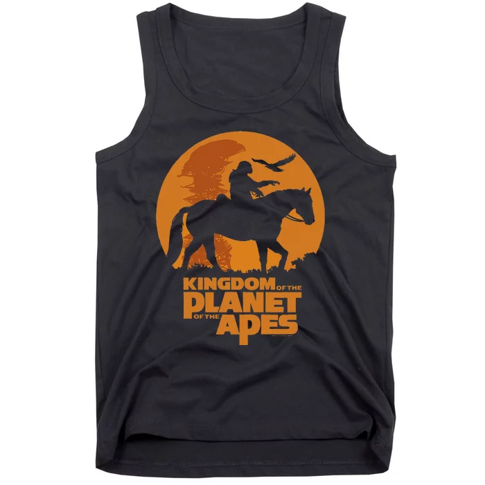 Kingdom Of The Planet Of The Apes Logo And Noa With Eagle Tank Top