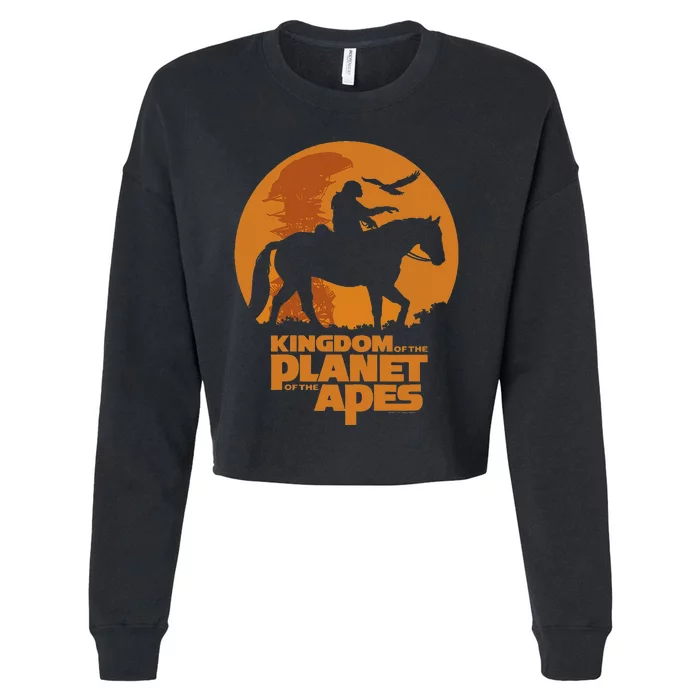 Kingdom Of The Planet Of The Apes Logo And Noa With Eagle Cropped Pullover Crew