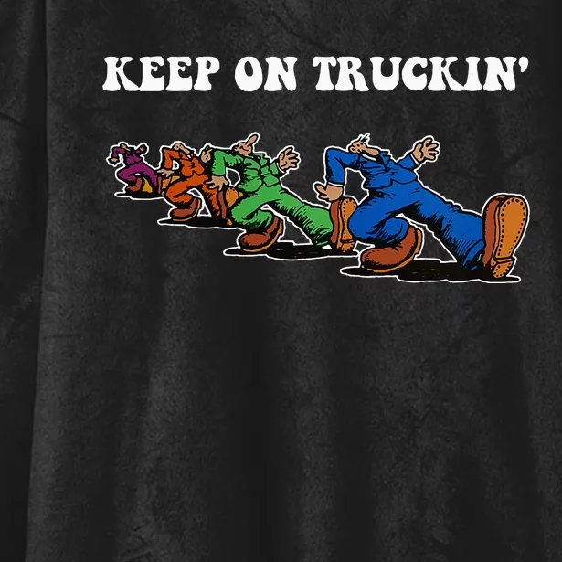 Keep On Truckin Distressed Arts Cars Truck Drivers Hooded Wearable Blanket