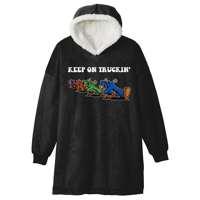 Keep On Truckin Distressed Arts Cars Truck Drivers Hooded Wearable Blanket