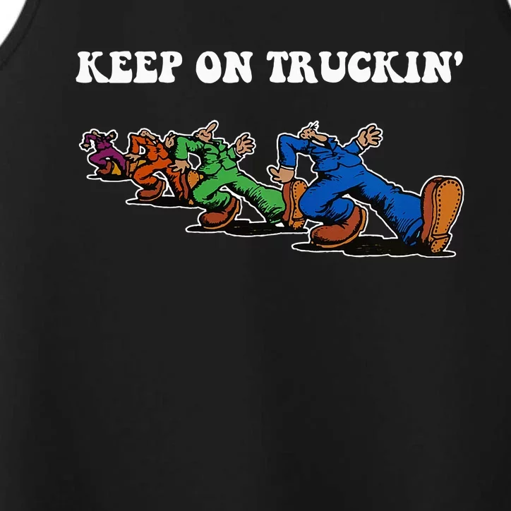 Keep On Truckin Distressed Arts Cars Truck Drivers Performance Tank