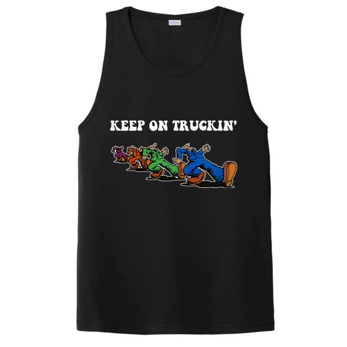 Keep On Truckin Distressed Arts Cars Truck Drivers Performance Tank