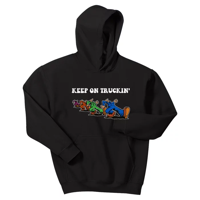 Keep On Truckin Distressed Arts Cars Truck Drivers Kids Hoodie