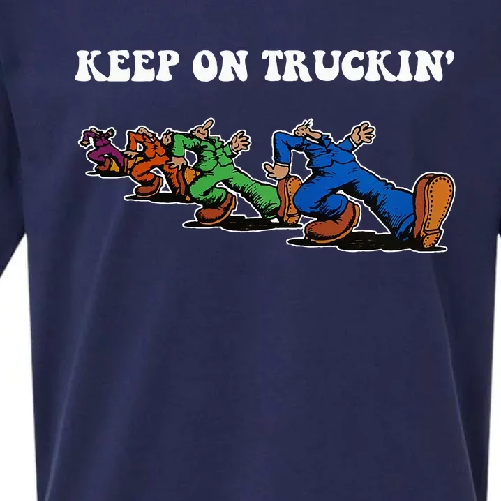 Keep On Truckin Distressed Arts Cars Truck Drivers Sueded Cloud Jersey T-Shirt