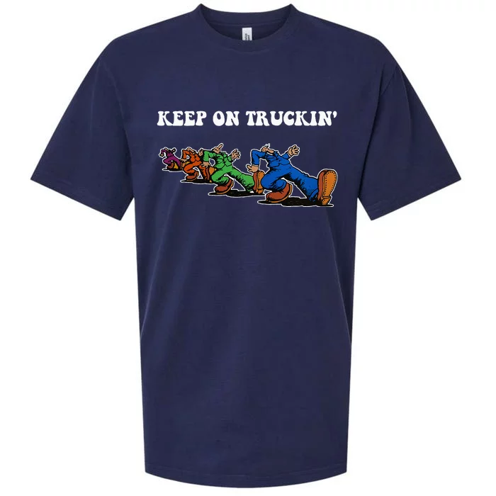 Keep On Truckin Distressed Arts Cars Truck Drivers Sueded Cloud Jersey T-Shirt