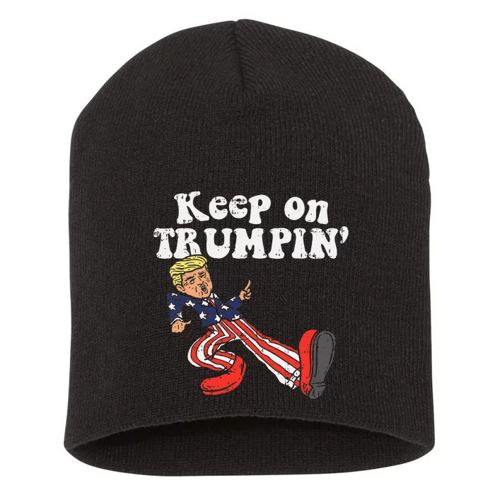 Keep On Trumpin Funny Usa Flag Support Reelect Trump 2020 Short Acrylic Beanie