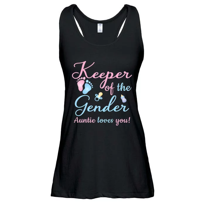 Keeper Of The Gender Auntie Loves Gender Reveal Party Idea Ladies Essential Flowy Tank